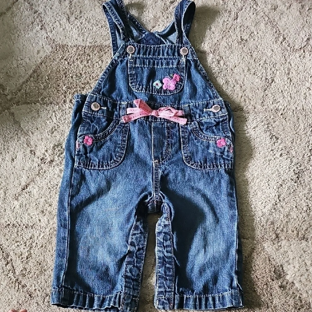 OshKosh B'gosh Overalls with Embroidered Flowers